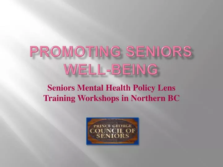 promoting seniors well being