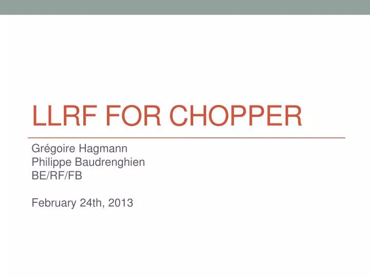 llrf for chopper
