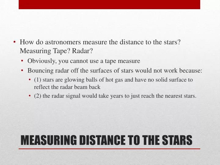 measuring distance to the stars