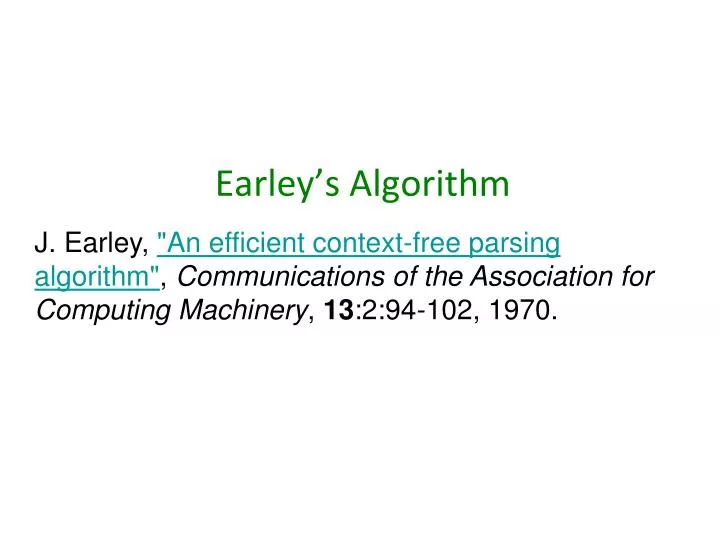 earley s algorithm