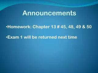 Announcements