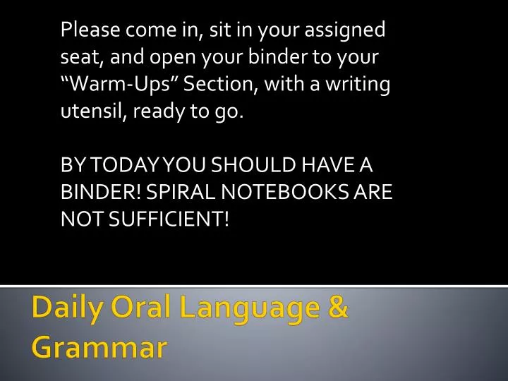 daily oral language grammar