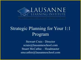 Strategic Planning for Your 1:1 Program