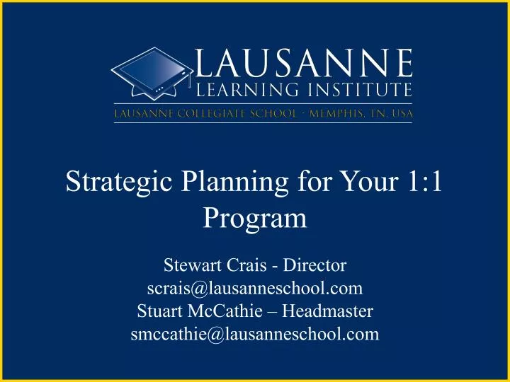 strategic planning for your 1 1 program