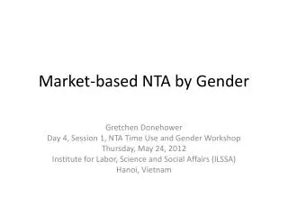 Market-based NTA by Gender