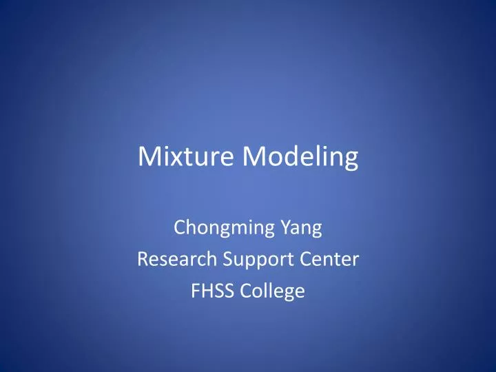 mixture modeling