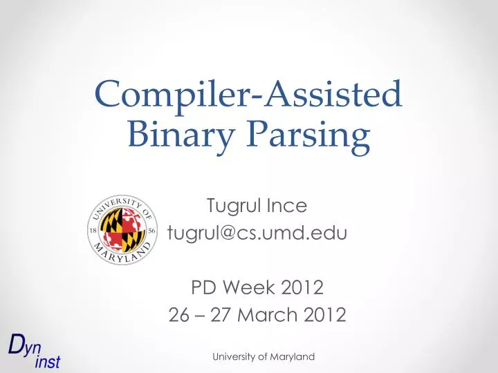 compiler assisted binary parsing