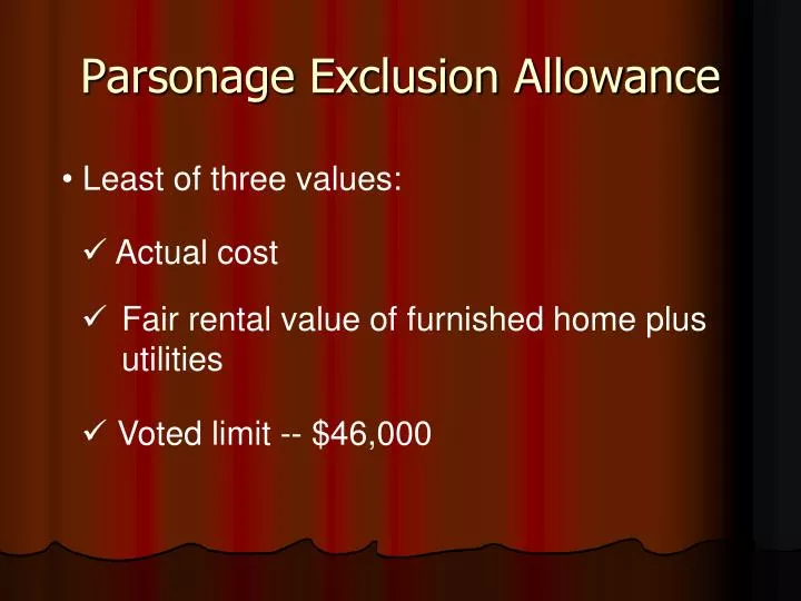 parsonage exclusion allowance