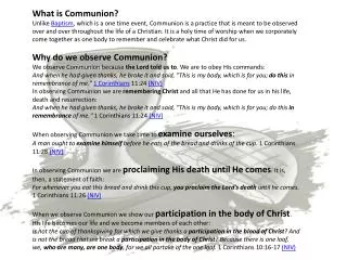 What is Communion?