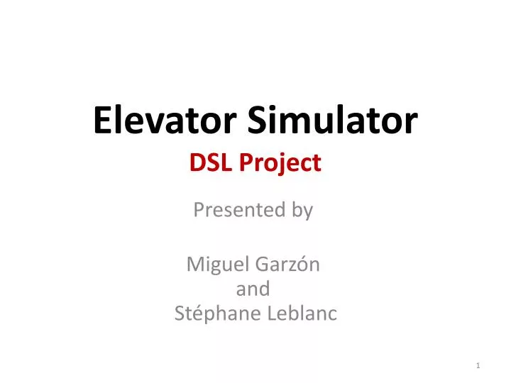 elevator simulator dsl project