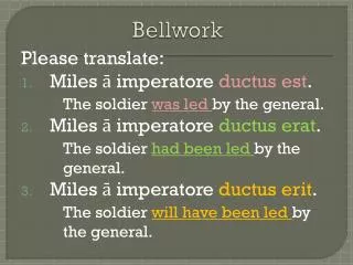 Bellwork