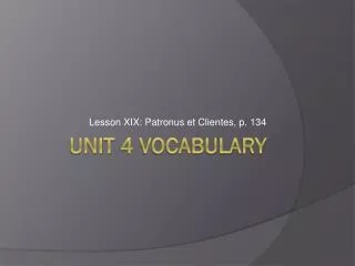 Unit 4 Vocabulary