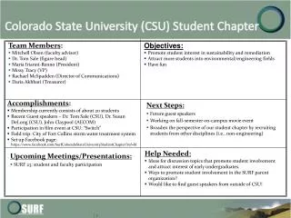 Colorado State University (CSU ) Student Chapter