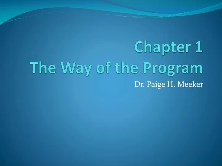 chapter 1 the way of the program