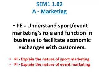 SEM1 1.02 A - Marketing