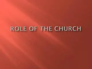 Role of the Church