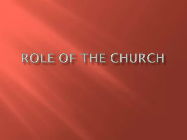 role of the church