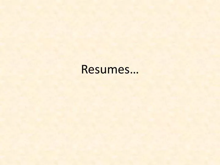 resumes