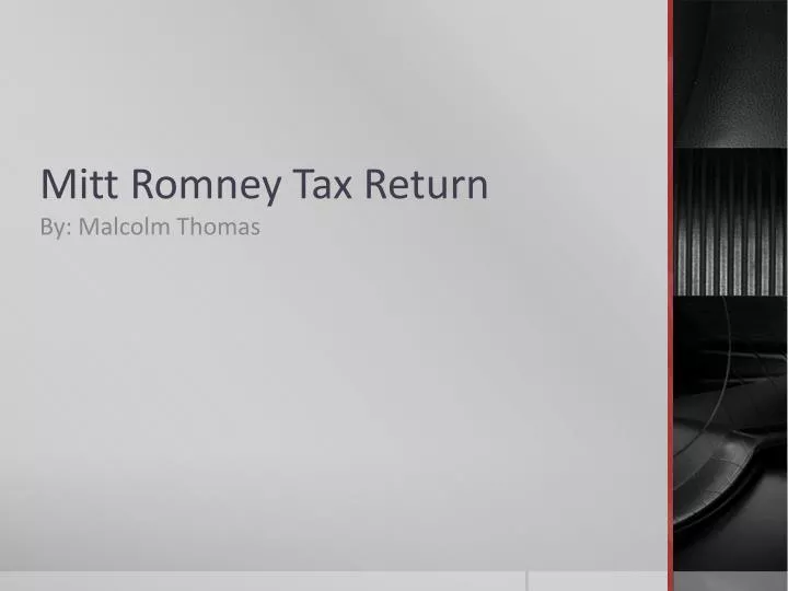 mitt romney tax return