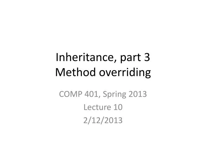 inheritance part 3 method overriding