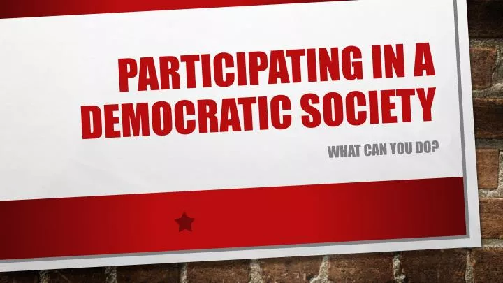 participating in a democratic society