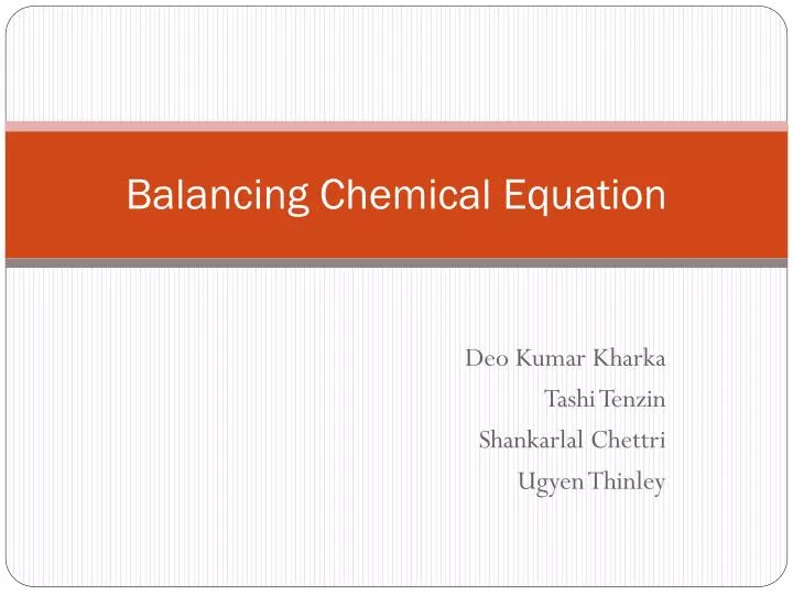 balancing c hemical equation