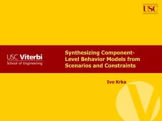 Synthesizing Component-Level Behavior Models from Scenarios and Constraints
