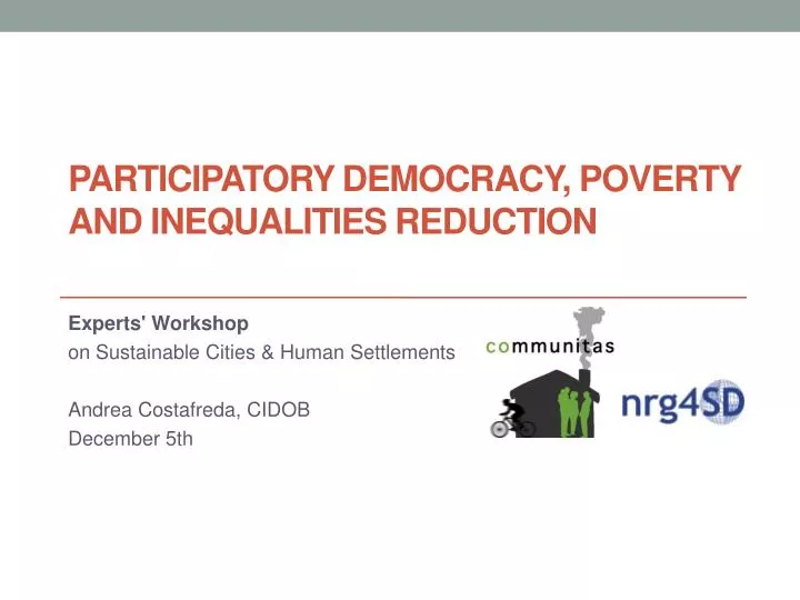 participatory democracy poverty and inequalities reduction