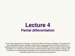 lecture 4 partial differentiation