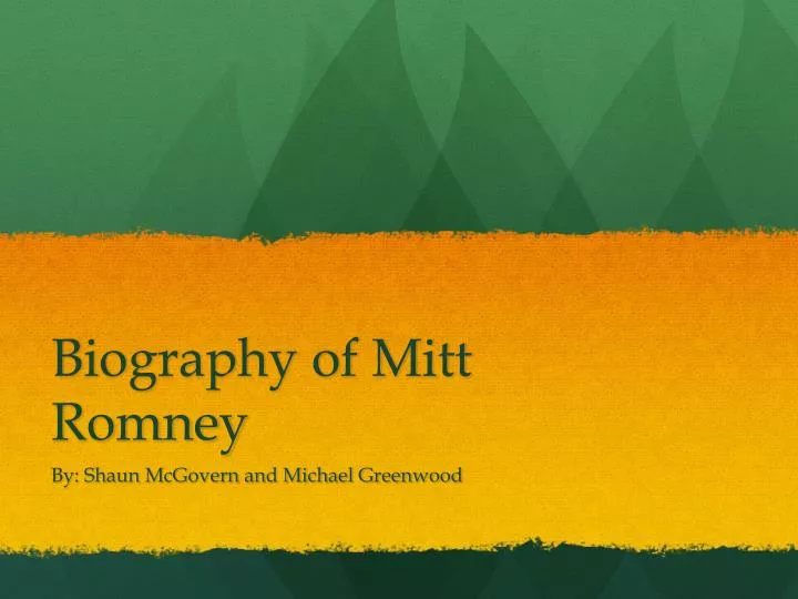biography of mitt romney