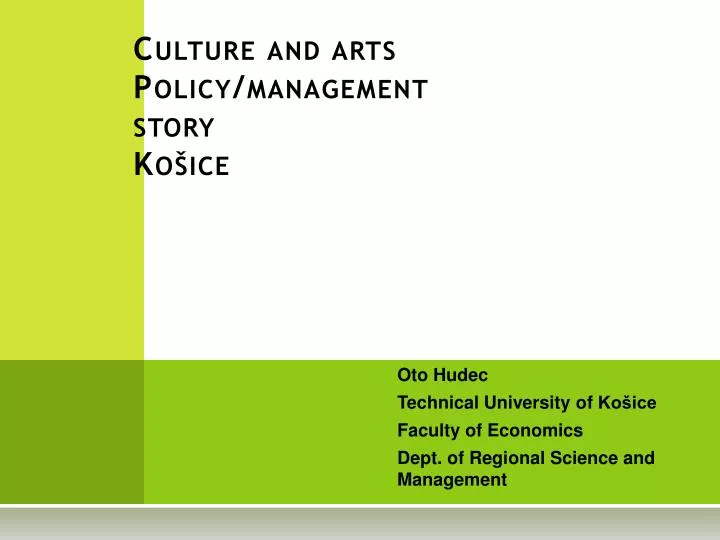 culture and arts policy management story ko ice