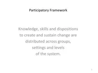 Participatory Framework