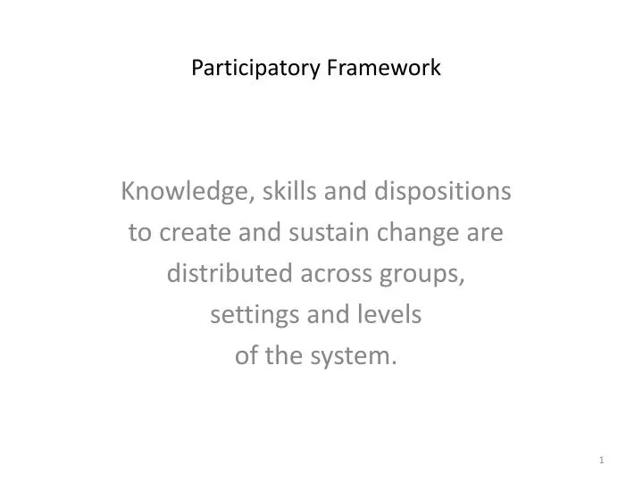 participatory framework