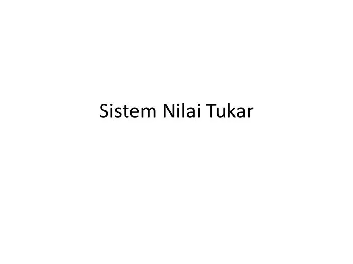 sistem nilai tukar