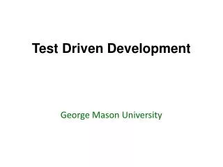 test driven development