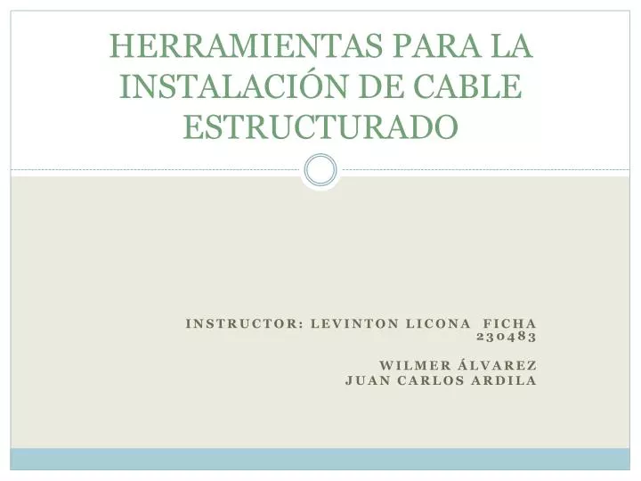 herramientas para la instalaci n de cable estructurado