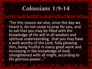 Colossians 1:9-14