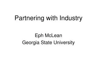 Partnering with Industry