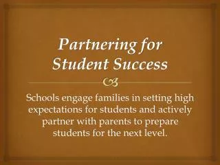 Partnering for Student Success