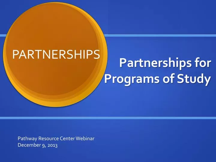 partnerships for programs of study