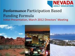Performance Participation Based Funding Formula