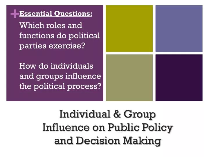 individual group influence on public policy and decision making