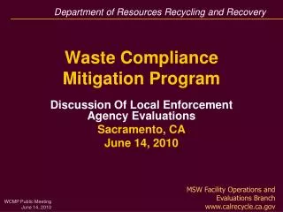 Waste Compliance Mitigation Program