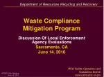 Waste Compliance Mitigation Program - slide 1