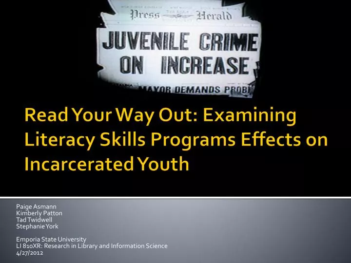 read your way out examining literacy skills programs effects on incarcerated youth