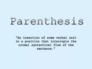 Parenthesis