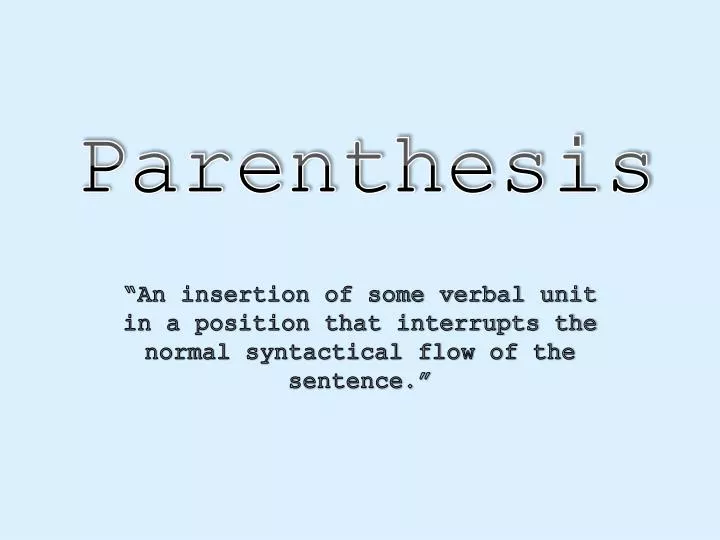 parenthesis
