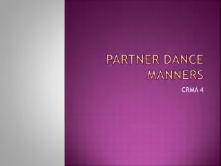 Partner Dance Manners