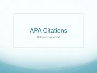 APA Citations