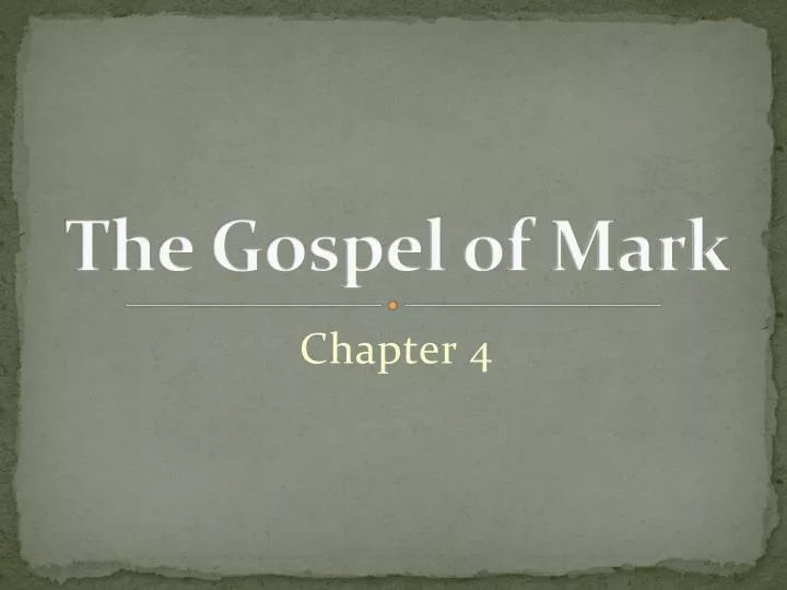 the gospel of mark